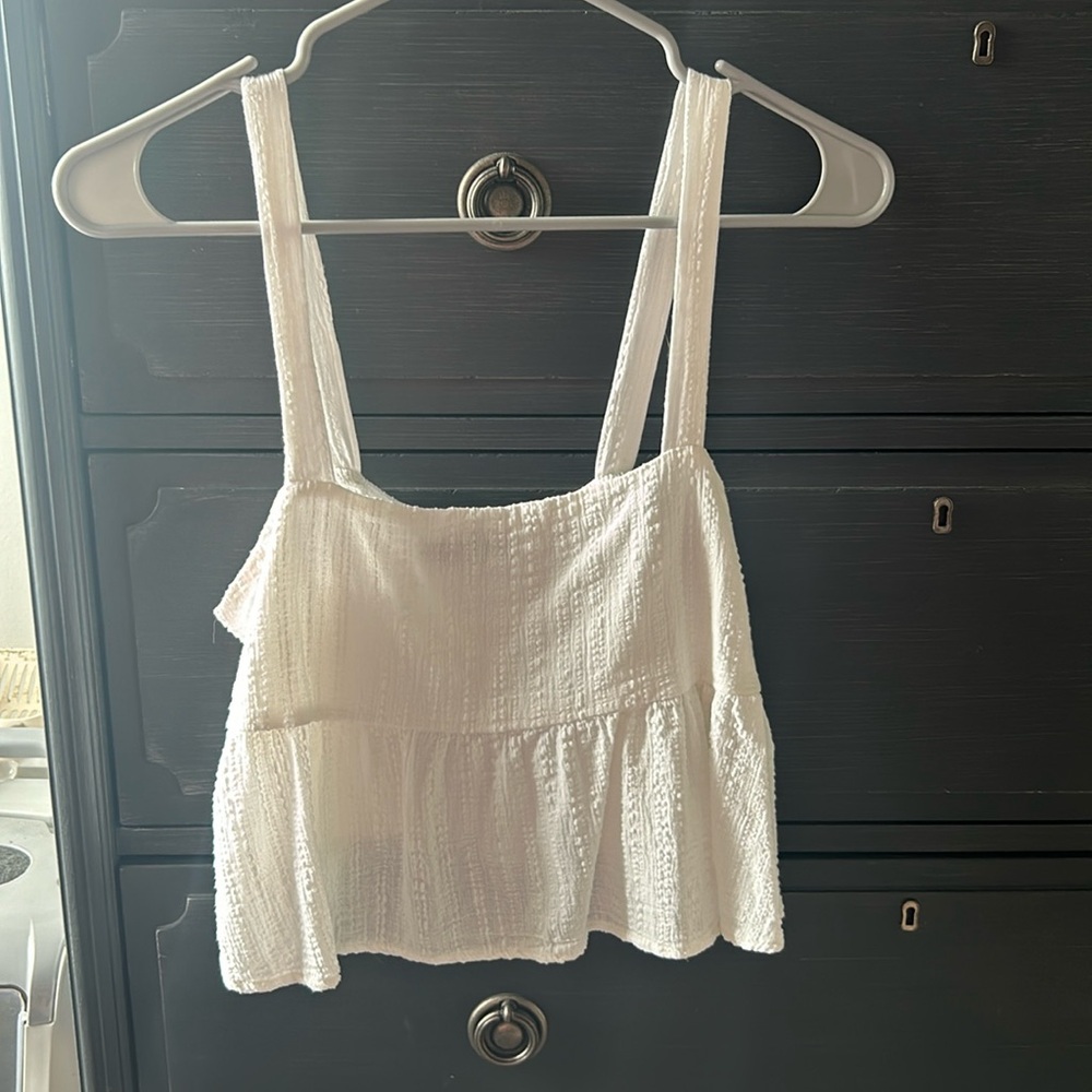 White flowy top